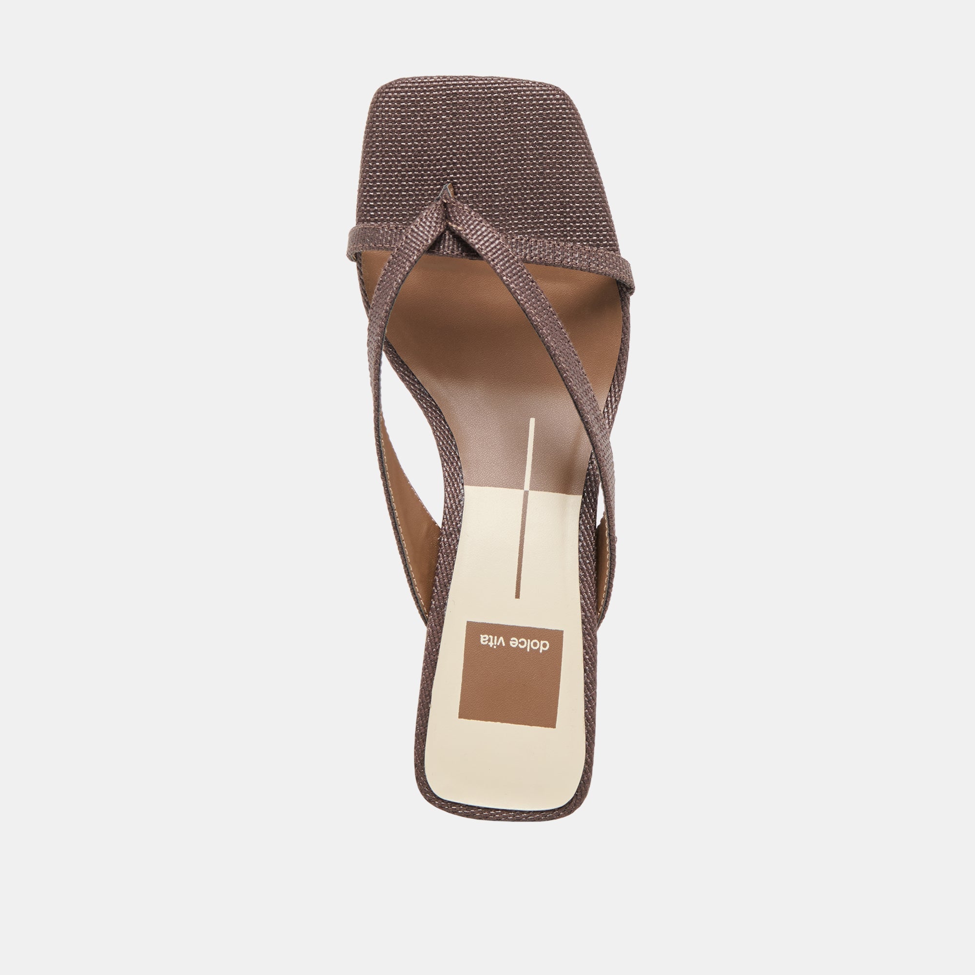 BREVEL HEELS CHOCOLATE RAFFIA